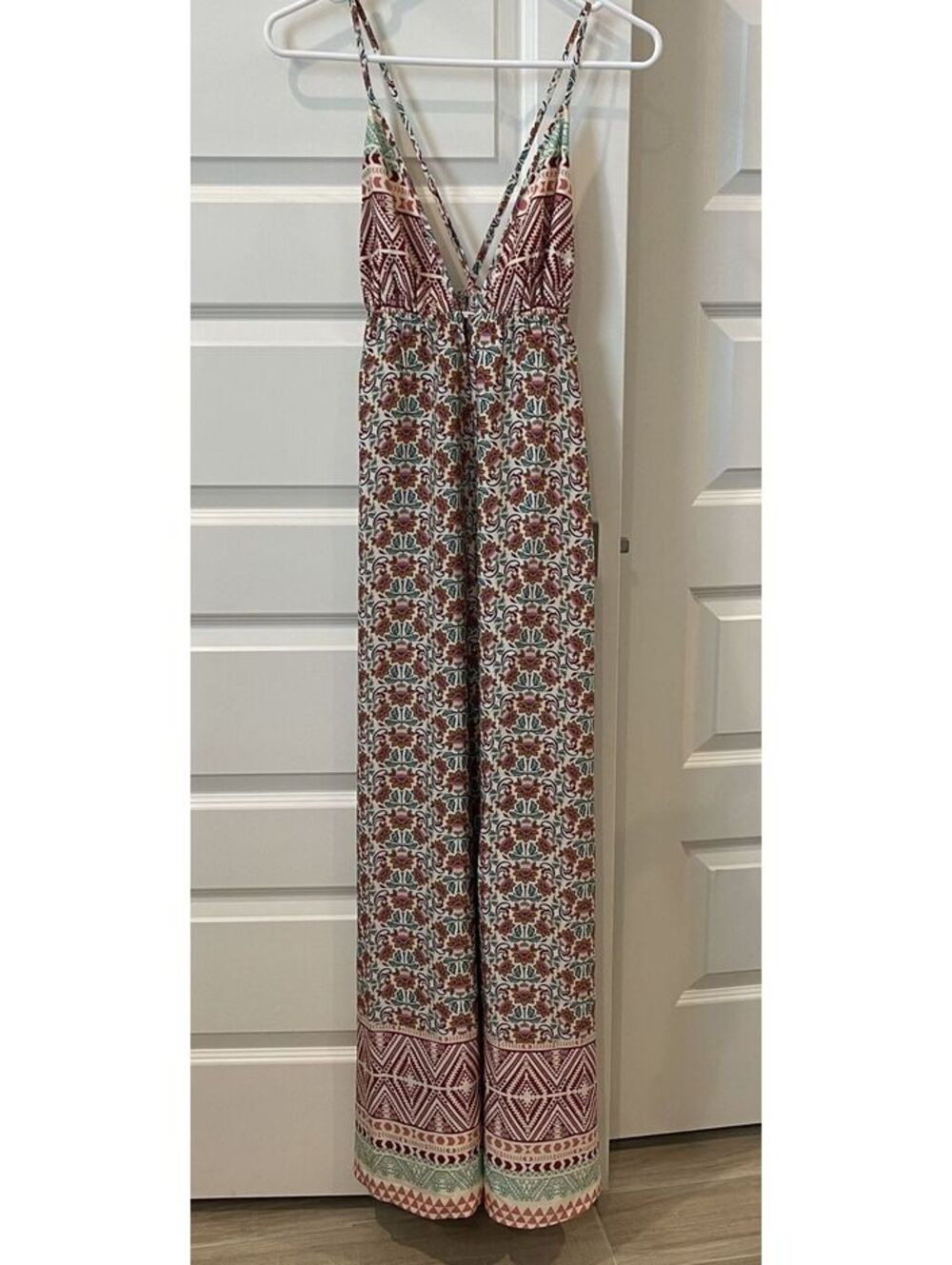 La Crème Women's Floral Patterned Maxi Dress Size Small